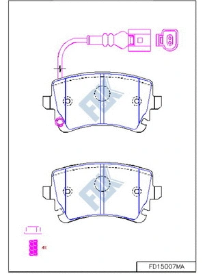 Kit de plaquettes de frein, frein à disque FBK FD15007MA