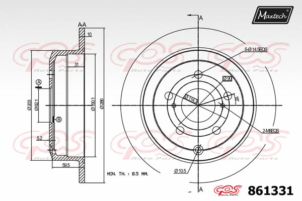 Disque de frein MAXTECH 861331
