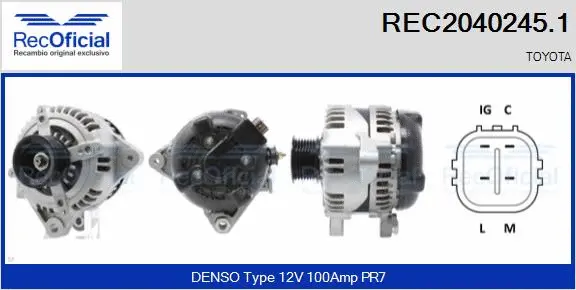 Alternateur RECOFICIAL REC2040245.1