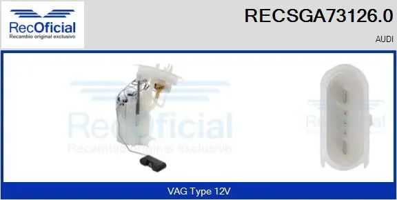 unité d'alimentation de carburant RECOFICIAL RECSGA73126.0