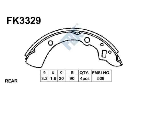 Jeu de mâchoires de frein FBK FK3329