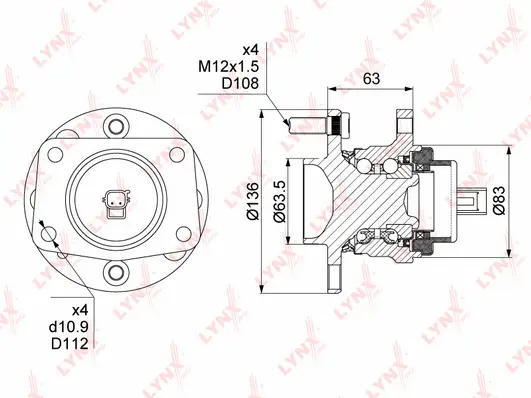 Kit de roulements de roue LYNXAUTO WH-1249