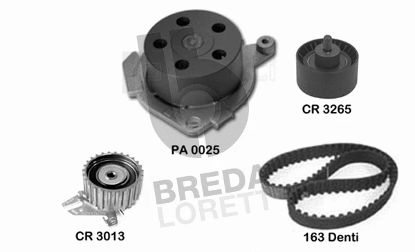 Pompe à eau + kit de courroie crantée BREDA LORETT KPA0588A