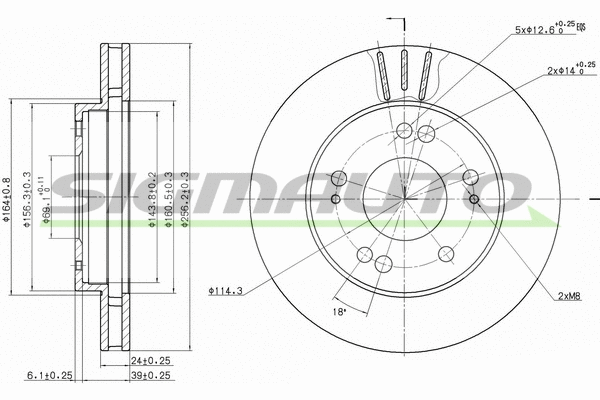 Disque de frein SIGMAUTO DBA824V