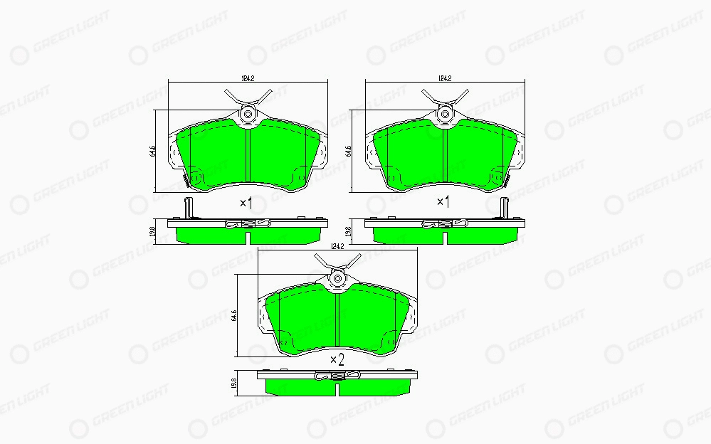 Kit de plaquettes de frein, frein à disque Automotive Adriado GLBP0320