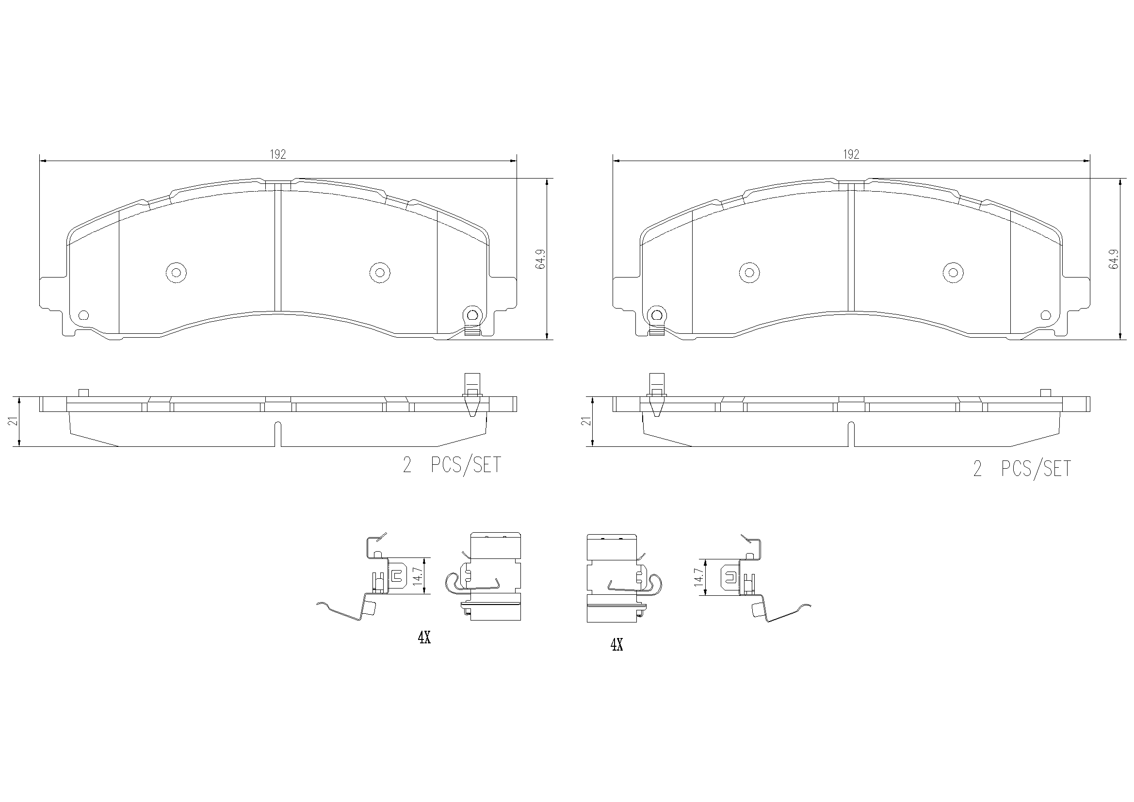 Kit de plaquettes de frein, frein à disque BREMBO P23195N