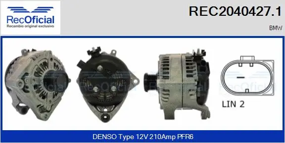 Alternateur RECOFICIAL REC2040427.1