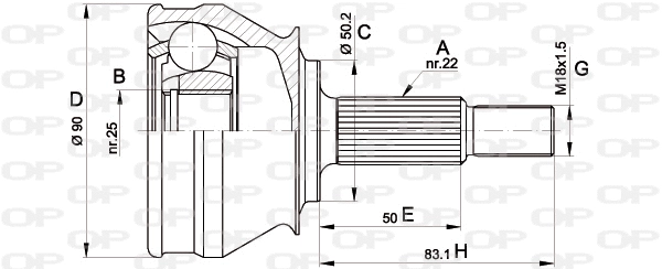 Jeu de joints, arbre de transmission OPEN PARTS CVJ5356.10
