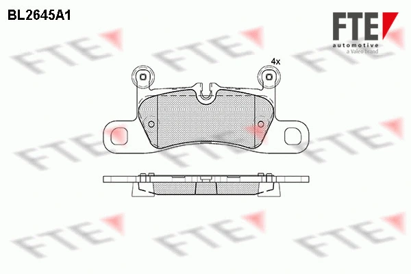 Kit de plaquettes de frein, frein à disque FTE 9010888