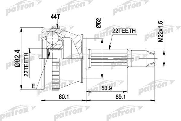 Jeu de joints, arbre de transmission PATRON PCV1232