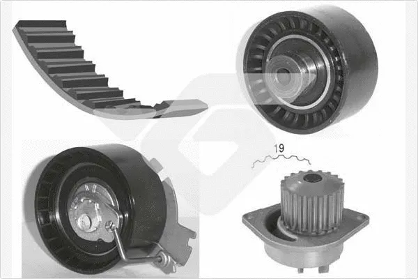 Pompe à eau + kit de courroie crantée HUTCHINSON KH 281WP37