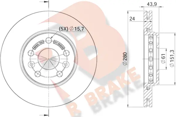 Disque de frein R BRAKE 78RBD24294