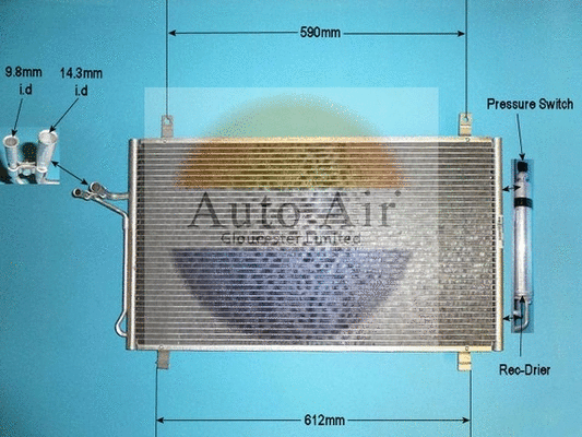 Condenseur, climatisation AUTO AIR GLOUCESTER 16-1088