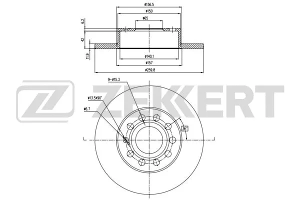 Disque de frein ZEKKERT BS-5042B