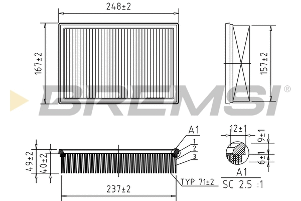 Filtre à air BREMSI FA1361