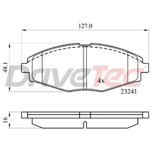 Kit de plaquettes de frein, frein à disque DriveTec DPAD1390