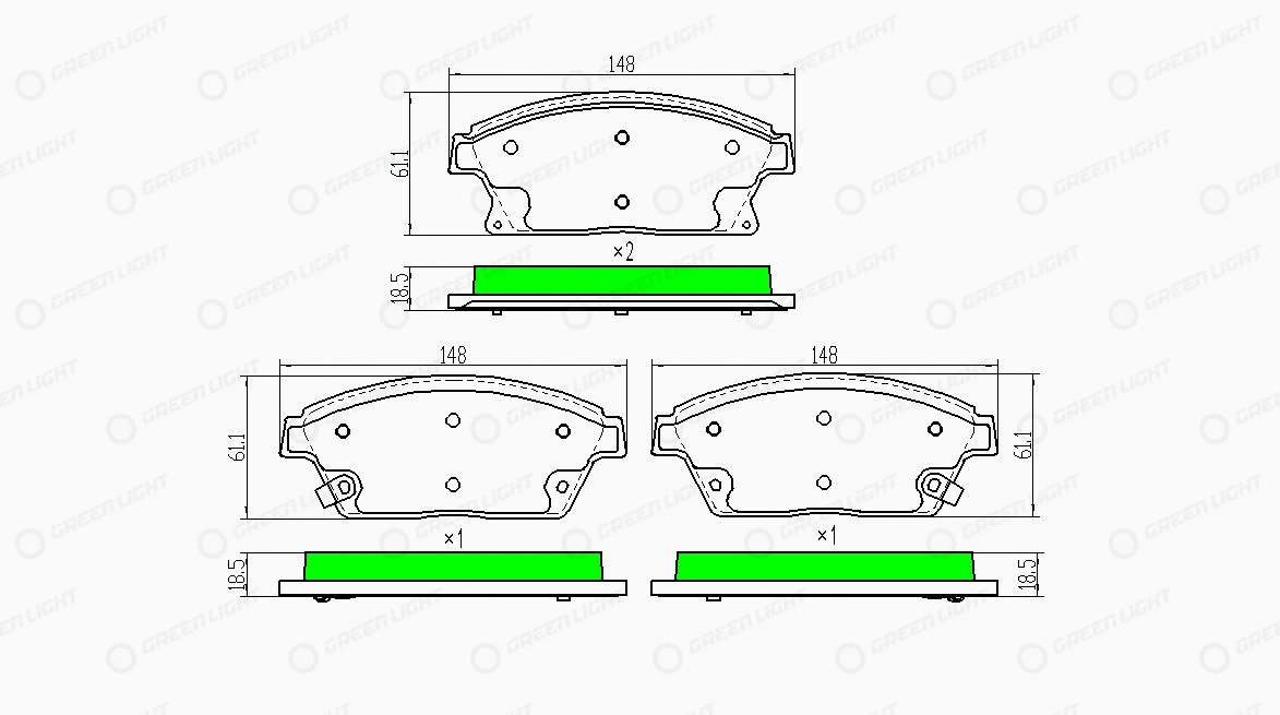Kit de plaquettes de frein, frein à disque Automotive Adriado GLBP0091