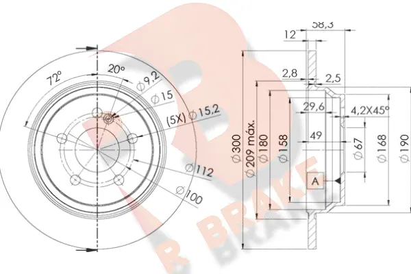 Disque de frein R BRAKE 78RBD12591