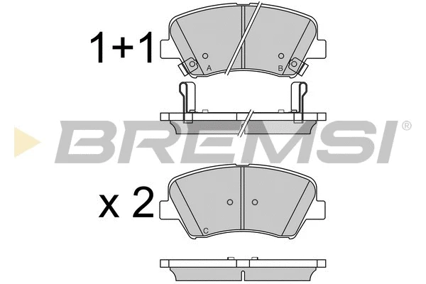 Kit de plaquettes de frein, frein à disque BREMSI BP3529