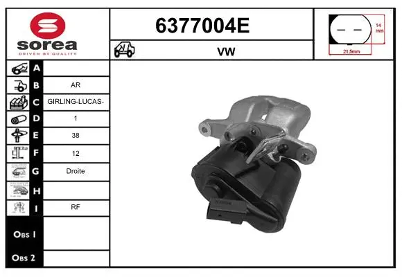Étrier de frein STARTCAR 6377004E