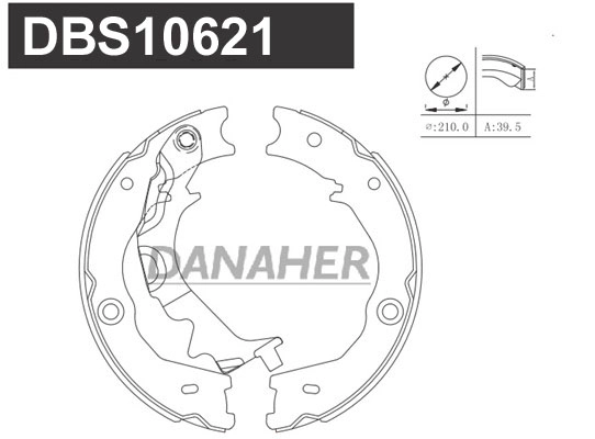 Jeu de mâchoires de frein, frein de stationnement DANAHER DBS10621