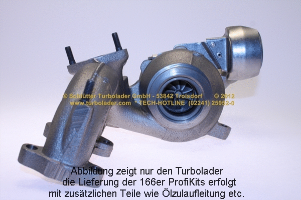 Turbocompresseur, suralimentation SCHLÜTTER TURBOLADER 166-07030