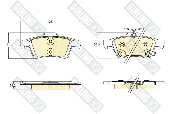 Kit de plaquettes de frein, frein à disque GIRLING 6121788