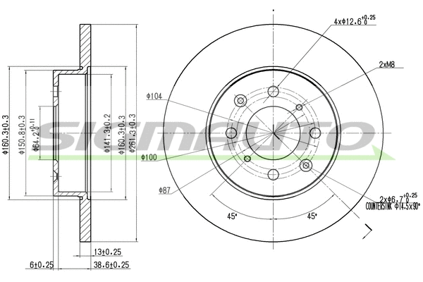 Disque de frein SIGMAUTO DBA872S