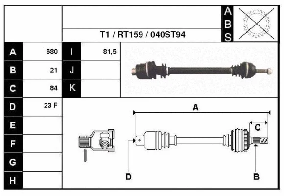 Arbre de transmission Technika 38040