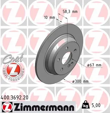 Disque de frein ZIMMERMANN 400.3692.20