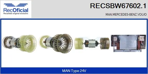 Pulseur d'air habitacle RECOFICIAL RECSBW67602.1