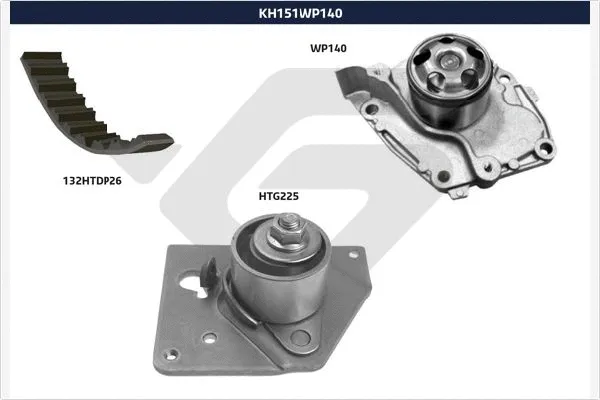 Pompe à eau + kit de courroie crantée HUTCHINSON KH 151WP140