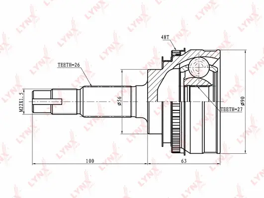 Jeu de joints, arbre de transmission LYNXAUTO CO-7511A