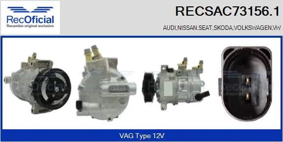 Compresseur, climatisation RECOFICIAL RECSAC73156.1