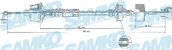 Tirette à câble, commande d'embrayage SAMKO C0024C