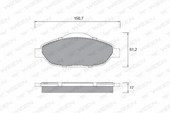 Kit de plaquettes de frein, frein à disque WEEN 151-1326