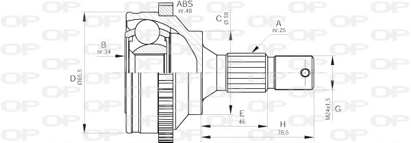 Jeu de joints, arbre de transmission OPEN PARTS CVJ5499.10