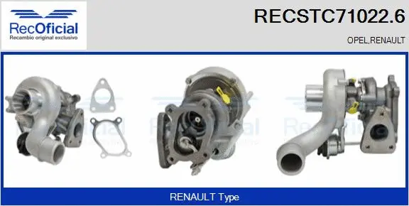 Turbocompresseur, suralimentation RECOFICIAL RECSTC71022.6