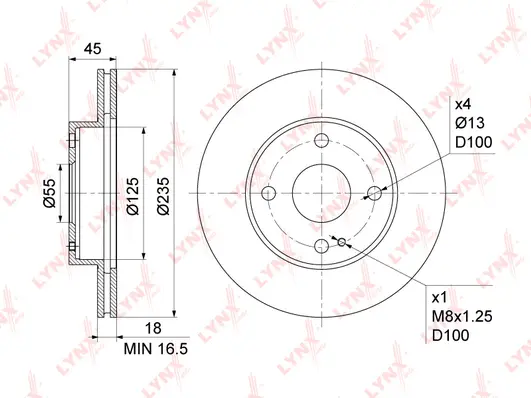 Disque de frein LYNXAUTO BN-1070