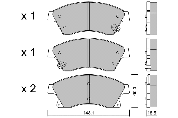 Kit de plaquettes de frein, frein à disque AISIN BPOP-1014