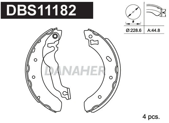 Jeu de mâchoires de frein DANAHER DBS11182