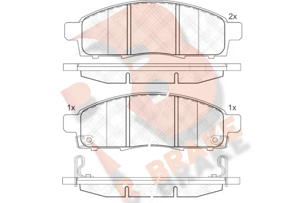 Kit de plaquettes de frein, frein à disque R BRAKE RB1966