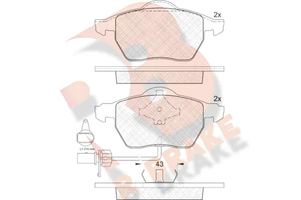 Kit de plaquettes de frein, frein à disque R BRAKE RB1331-203