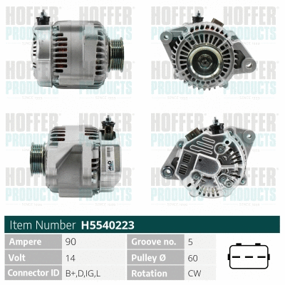 Alternateur HOFFER H5540223