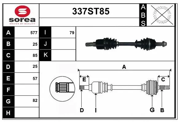 Arbre de transmission STARTCAR 337ST85