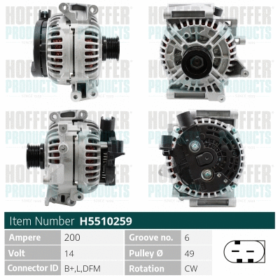 Alternateur HOFFER H5510259