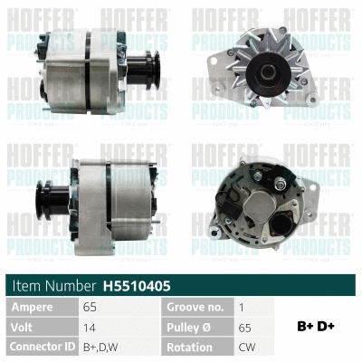 Alternateur HOFFER H5510405