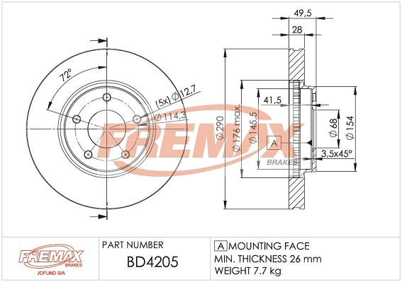 Disque de frein FREMAX BD-4205