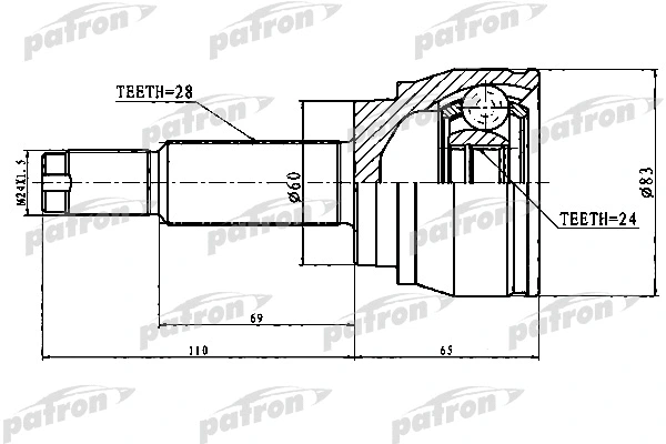 Joint, arbre de commande PATRON PCV1754