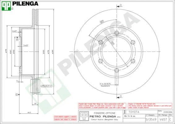 Disque de frein PILENGA V657